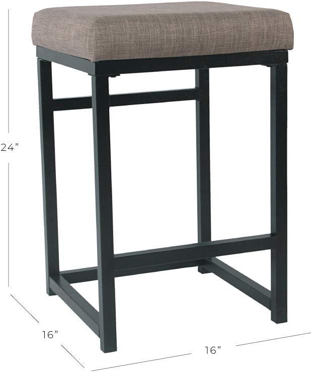 imageHomepop Home Decor Modern 24Inch Counter Stool Backless Metal Frame Bar Stools Counter Height Decorative Home Furniture Brown K765124F1552Brown and Black