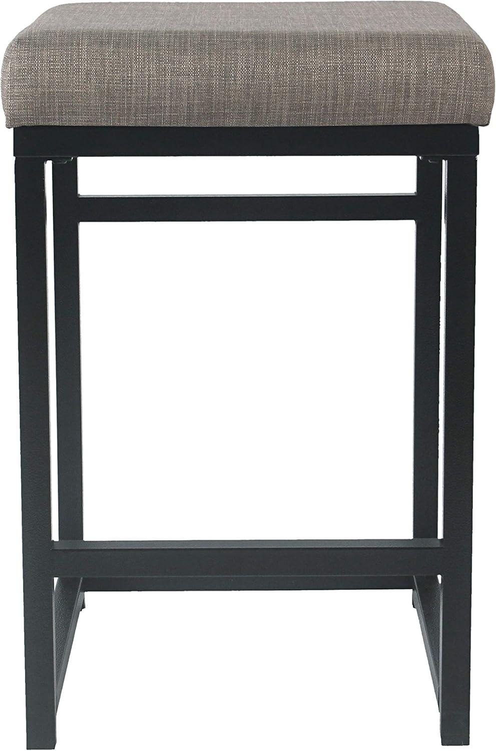 imageHomepop Home Decor Modern 24Inch Counter Stool Backless Metal Frame Bar Stools Counter Height Decorative Home Furniture Brown K765124F1552Brown and Black