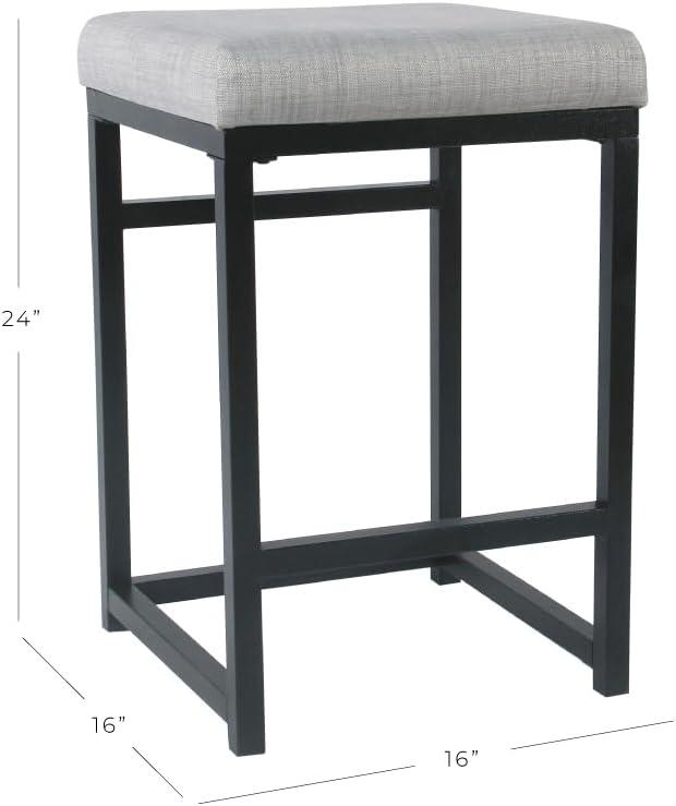 imageHomepop Home Decor Modern 24Inch Counter Stool Backless Metal Frame Bar Stools Counter Height Decorative Home Furniture Brown K765124F1552Light Gray