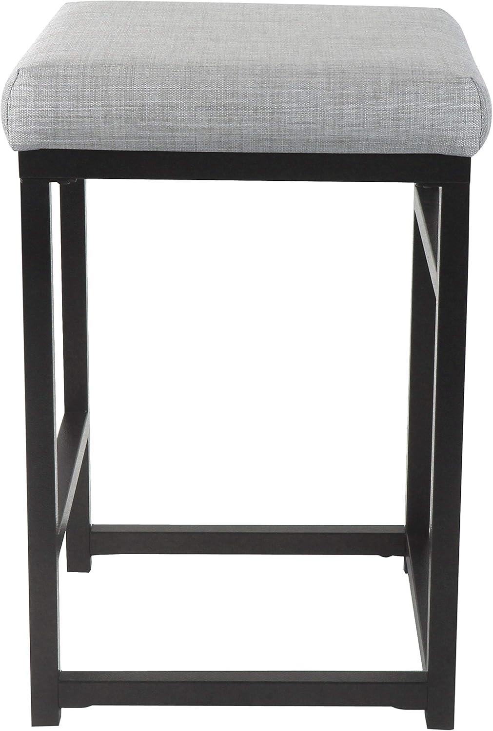 imageHomepop Home Decor Modern 24Inch Counter Stool Backless Metal Frame Bar Stools Counter Height Decorative Home Furniture Brown K765124F1552Light Gray