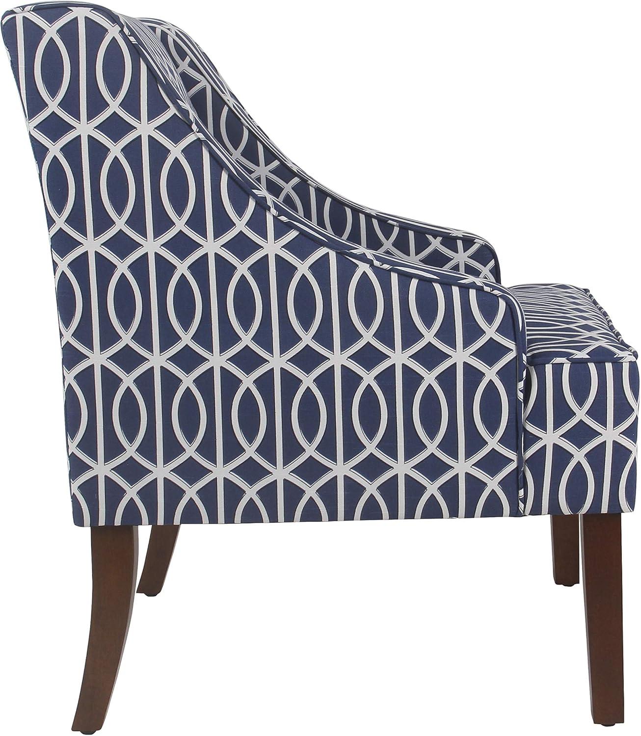 imageHomepop Home Decor Upholstered Classic Swoop Arm Accent Chair Accent Chairs for Living Room amp Bedroom Decorative Home Furniture Blue TrellisBlue Trellis