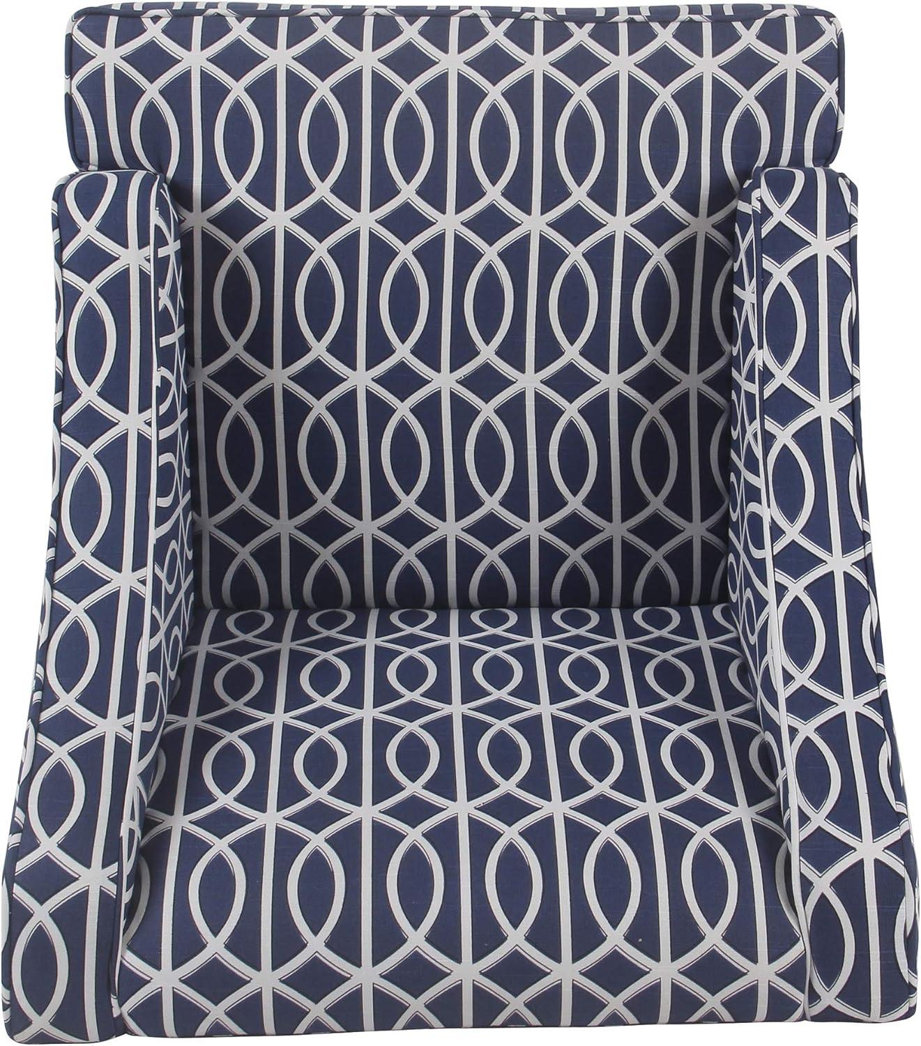 imageHomepop Home Decor Upholstered Classic Swoop Arm Accent Chair Accent Chairs for Living Room amp Bedroom Decorative Home Furniture Blue TrellisBlue Trellis