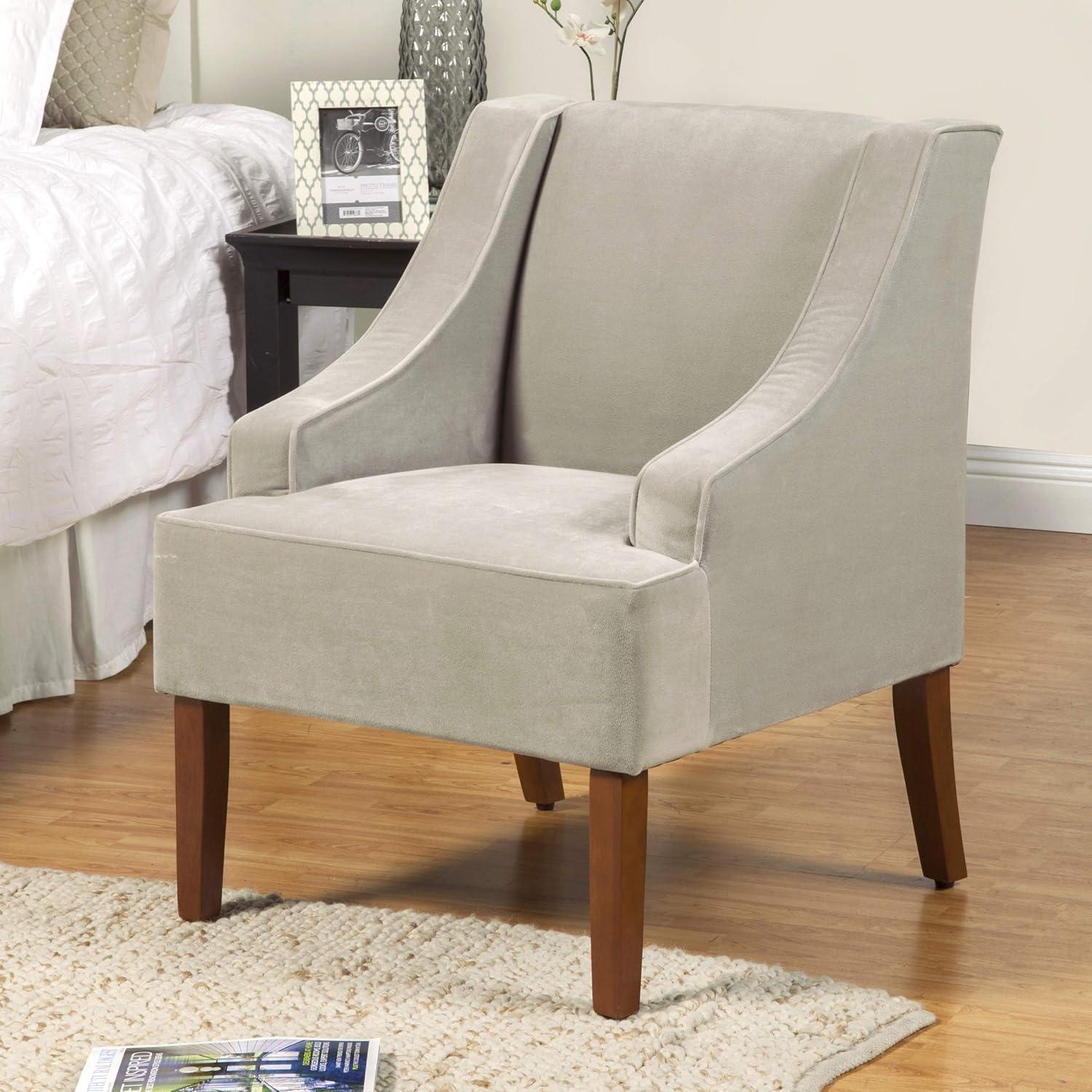 imageHomepop Home Decor Upholstered Classic Swoop Arm Accent Chair Accent Chairs for Living Room amp Bedroom Decorative Home Furniture Blue TrellisVelvet Grey