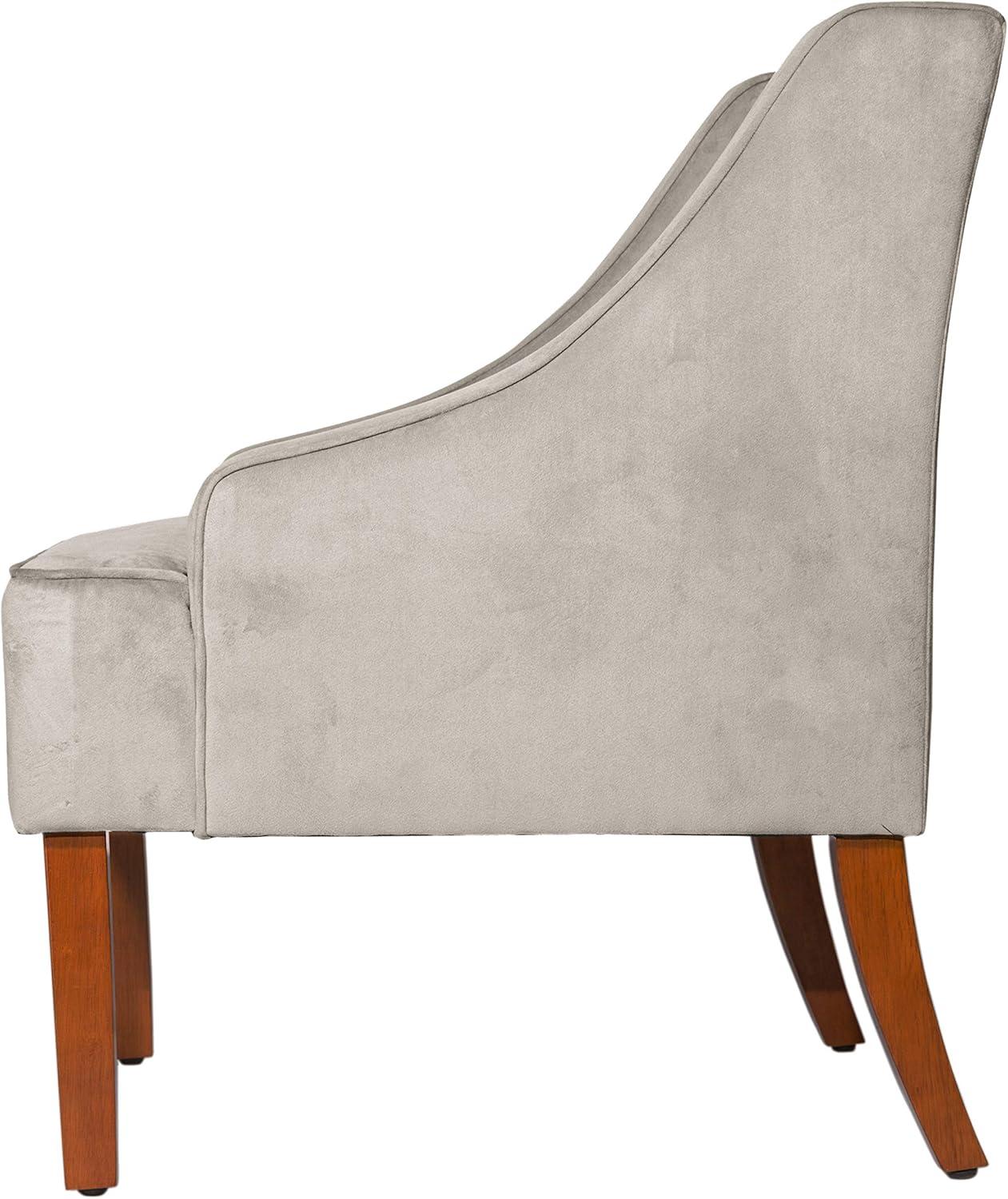 imageHomepop Home Decor Upholstered Classic Swoop Arm Accent Chair Accent Chairs for Living Room amp Bedroom Decorative Home Furniture Blue TrellisVelvet Grey
