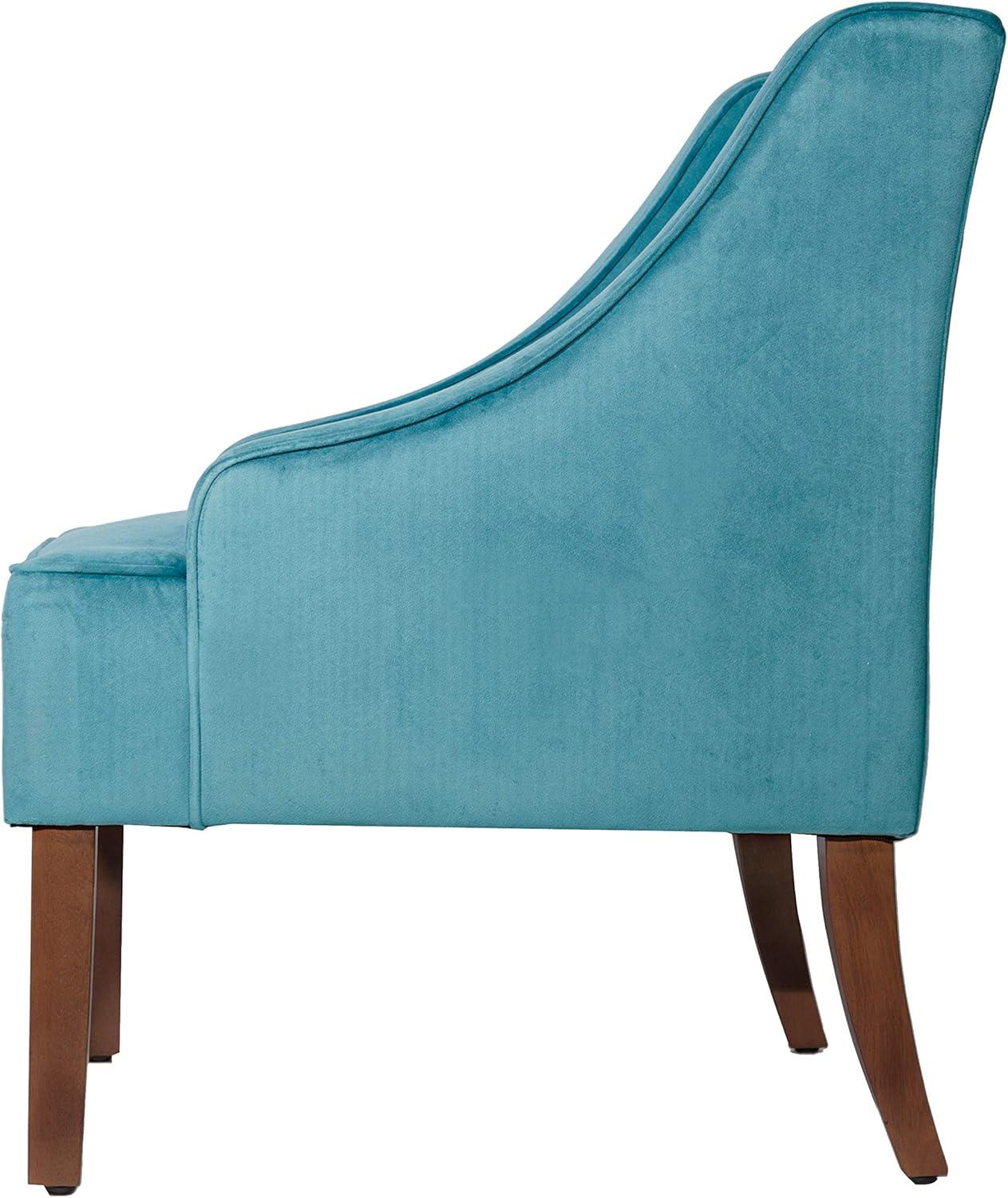 imageHomepop Home Decor Upholstered Classic Swoop Arm Accent Chair Accent Chairs for Living Room amp Bedroom Decorative Home Furniture Blue TrellisVelvet Teal