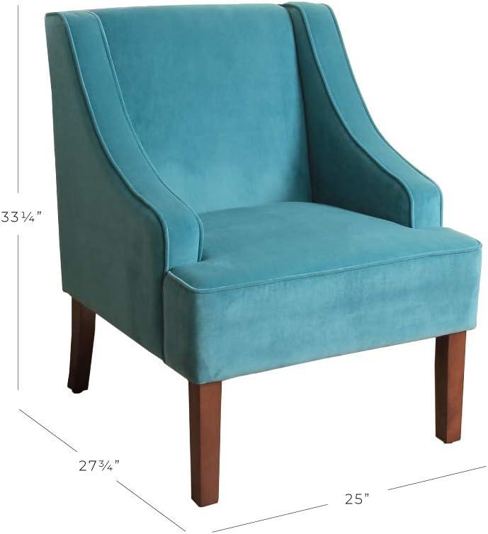 imageHomepop Home Decor Upholstered Classic Swoop Arm Accent Chair Accent Chairs for Living Room amp Bedroom Decorative Home Furniture Blue TrellisVelvet Teal