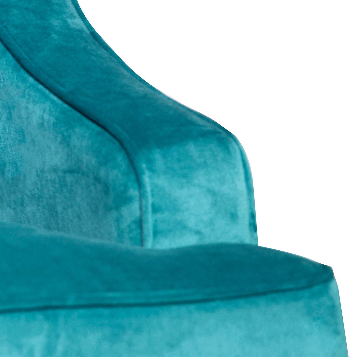 imageHomepop Home Decor Upholstered Classic Swoop Arm Accent Chair Accent Chairs for Living Room amp Bedroom Decorative Home Furniture Blue TrellisVelvet Teal