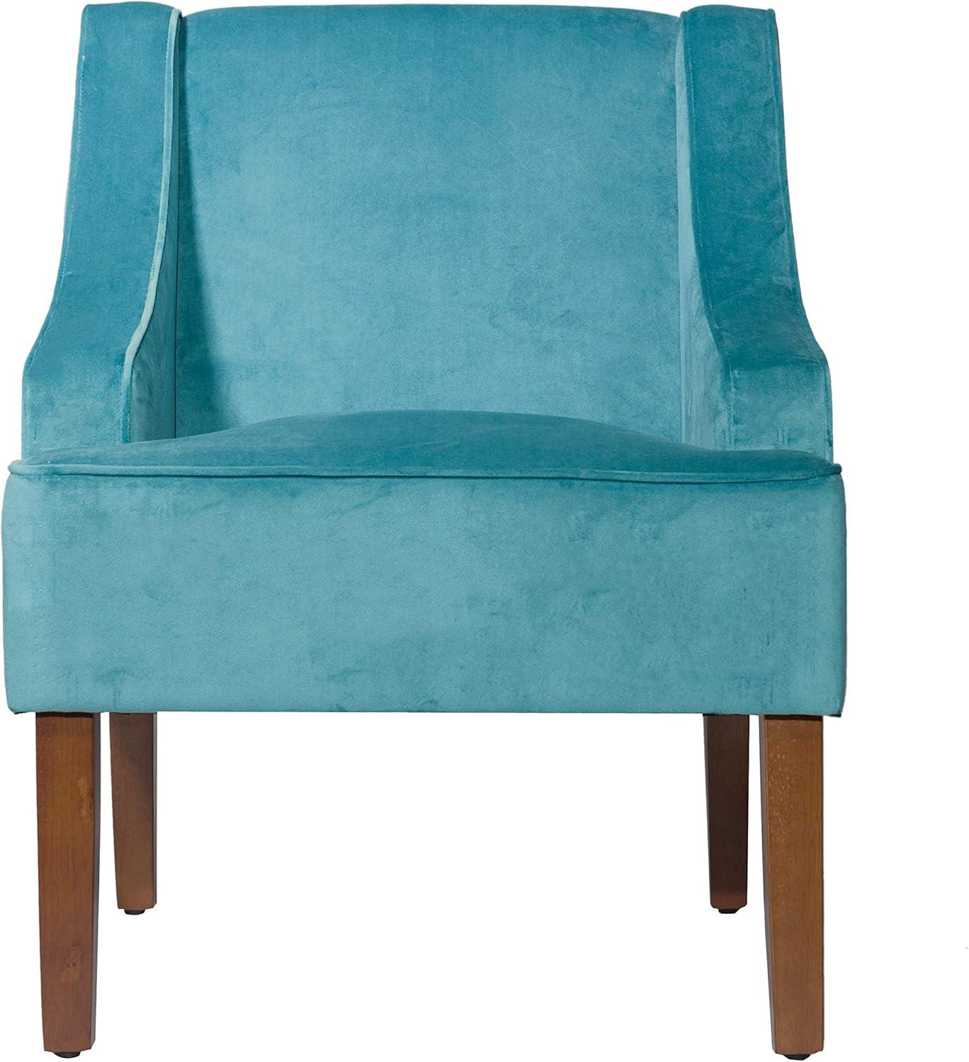 imageHomepop Home Decor Upholstered Classic Swoop Arm Accent Chair Accent Chairs for Living Room amp Bedroom Decorative Home Furniture Blue TrellisVelvet Teal