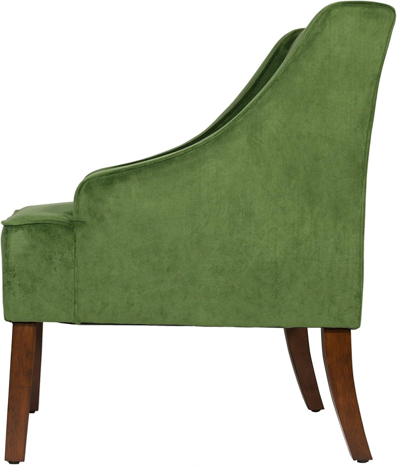 imageHomepop Home Decor Upholstered Classic Swoop Arm Accent Chair Accent Chairs for Living Room amp Bedroom Decorative Home Furniture Dark Green