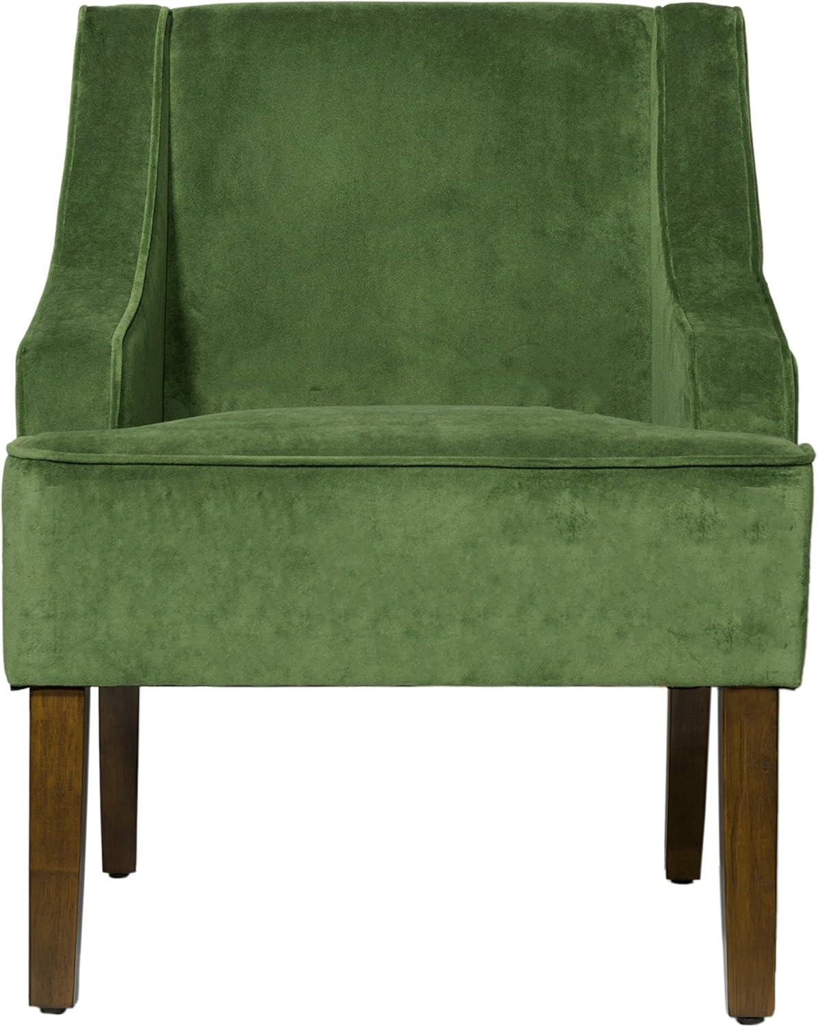 imageHomepop Home Decor Upholstered Classic Swoop Arm Accent Chair Accent Chairs for Living Room amp Bedroom Decorative Home Furniture Dark Green