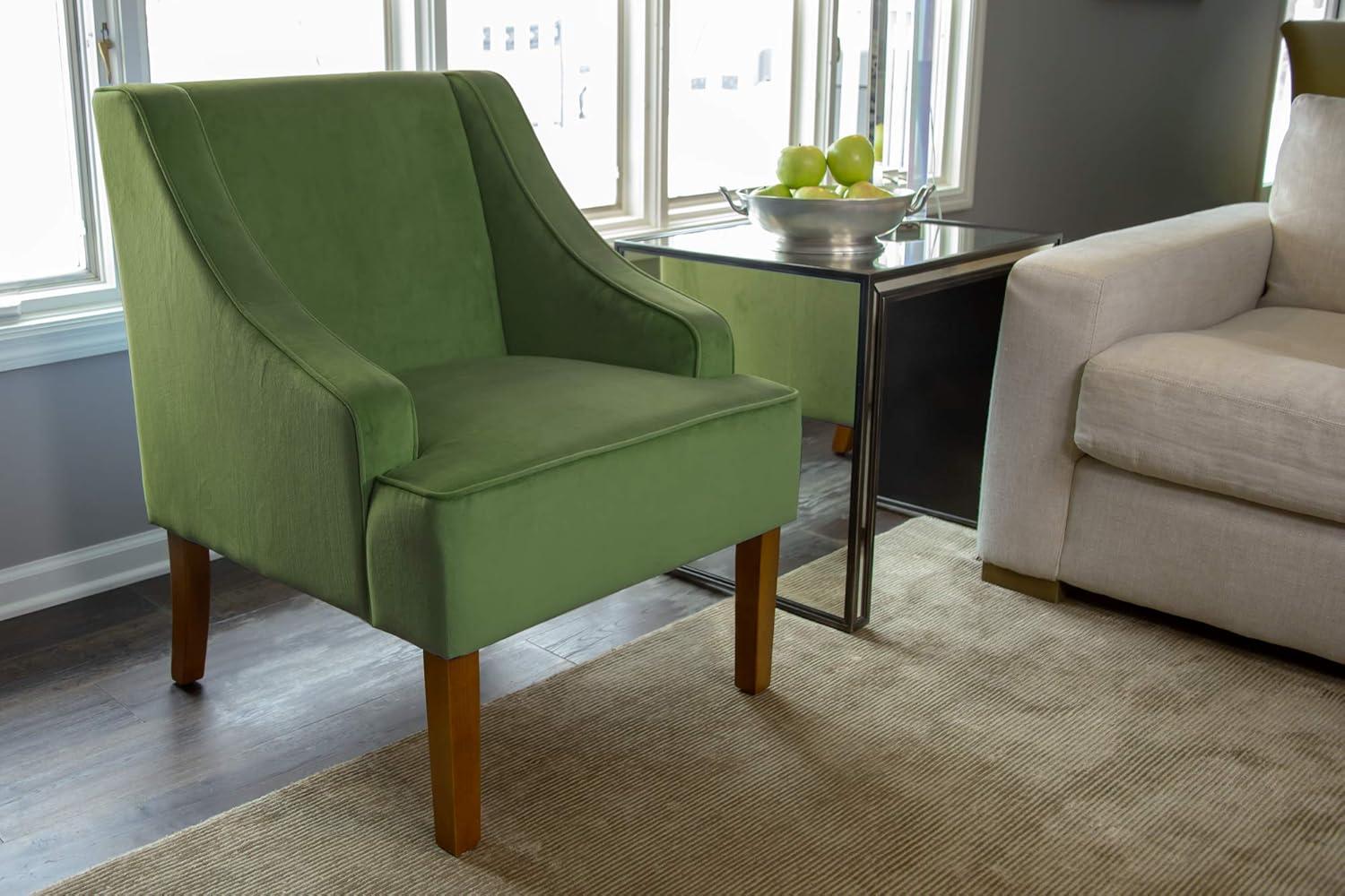 imageHomepop Home Decor Upholstered Classic Swoop Arm Accent Chair Accent Chairs for Living Room amp Bedroom Decorative Home Furniture Dark Green