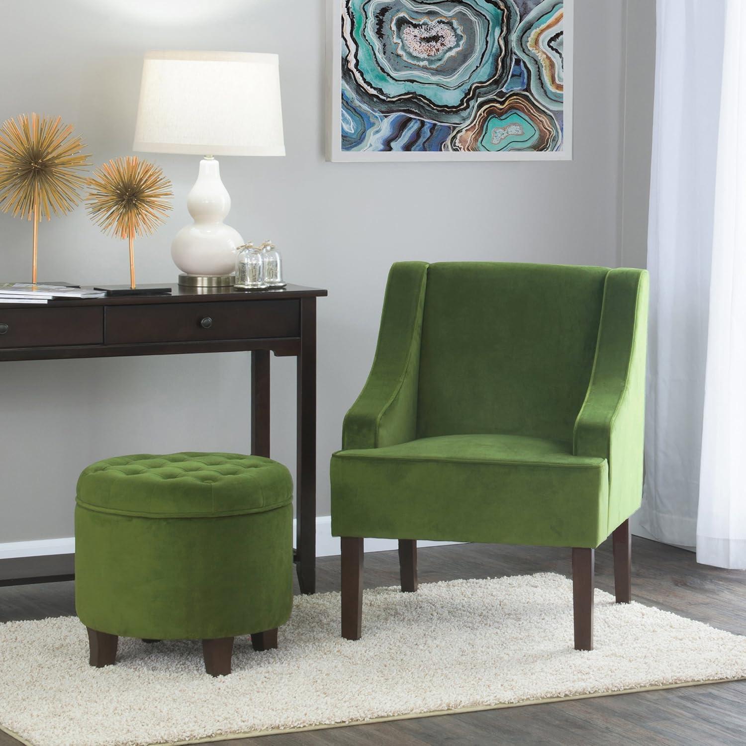 imageHomepop Home Decor Upholstered Classic Swoop Arm Accent Chair Accent Chairs for Living Room amp Bedroom Decorative Home Furniture Dark Green