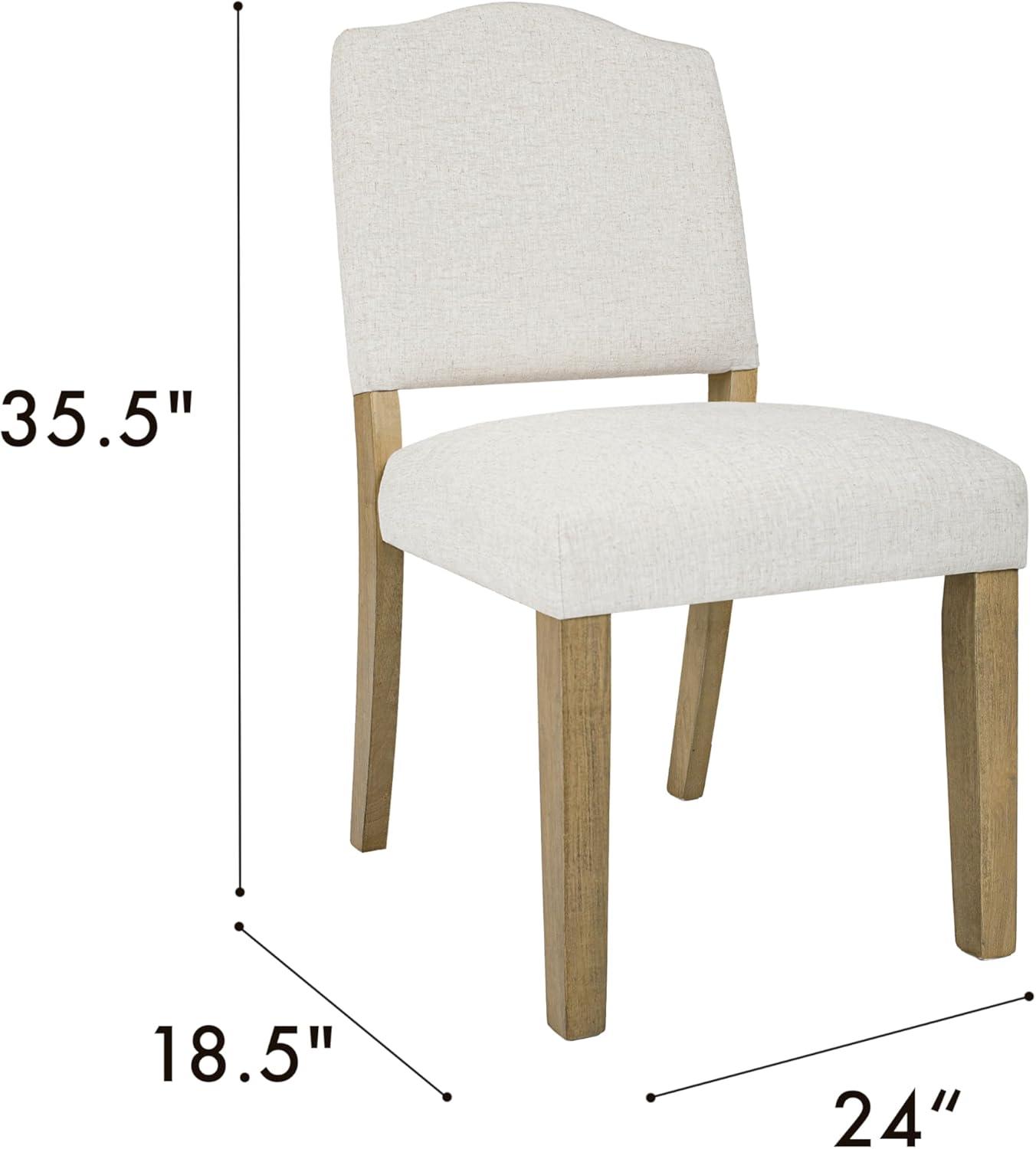 imageHomepop Scalloped Detail Dining ChairUpholstered Parsons Dining Chairs Decorative Home Furniture Cream Textured Woven Set of 2Cream Woven