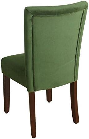 imageHomepop Scalloped Detail Dining ChairUpholstered Parsons Dining Chairs Decorative Home Furniture Cream Textured Woven Set of 2Dark Green