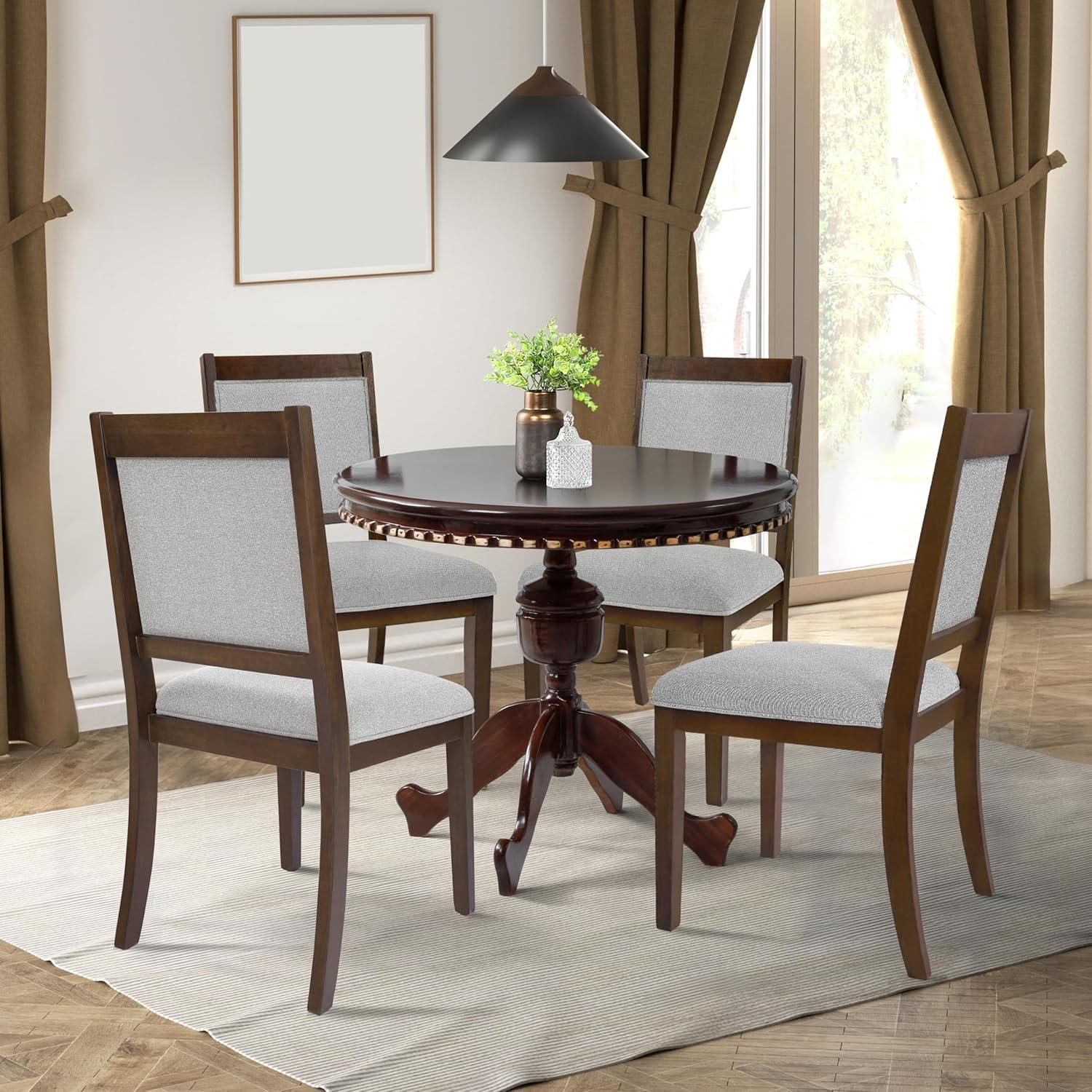 imageHomepop Scalloped Detail Dining ChairUpholstered Parsons Dining Chairs Decorative Home Furniture Cream Textured Woven Set of 2Gray Solid Woven Set of 2