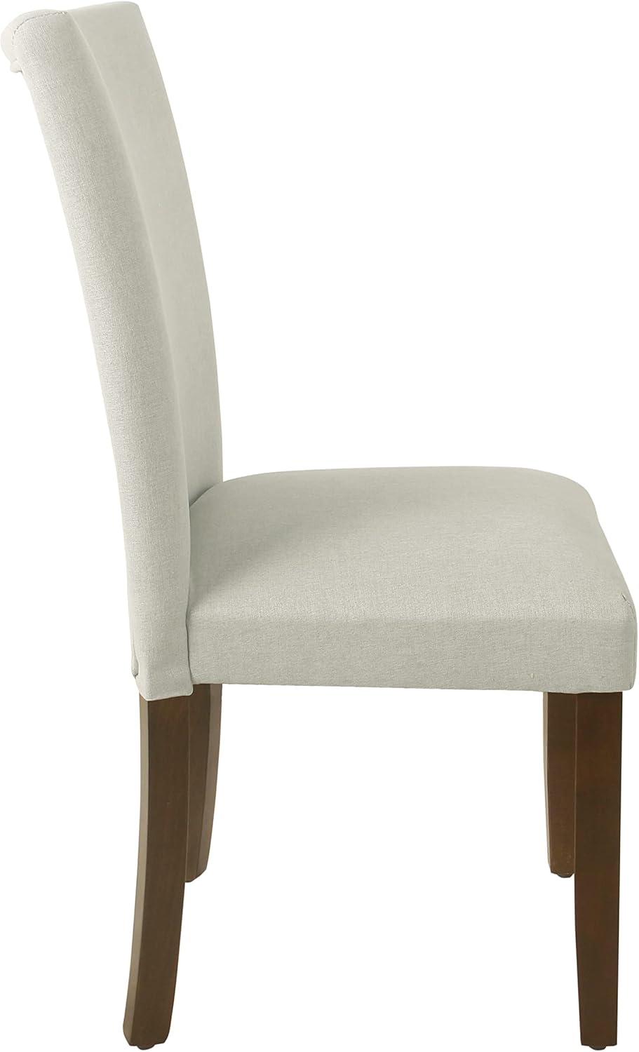 imageHomepop Scalloped Detail Dining ChairUpholstered Parsons Dining Chairs Decorative Home Furniture Cream Textured Woven Set of 2Gray Woven