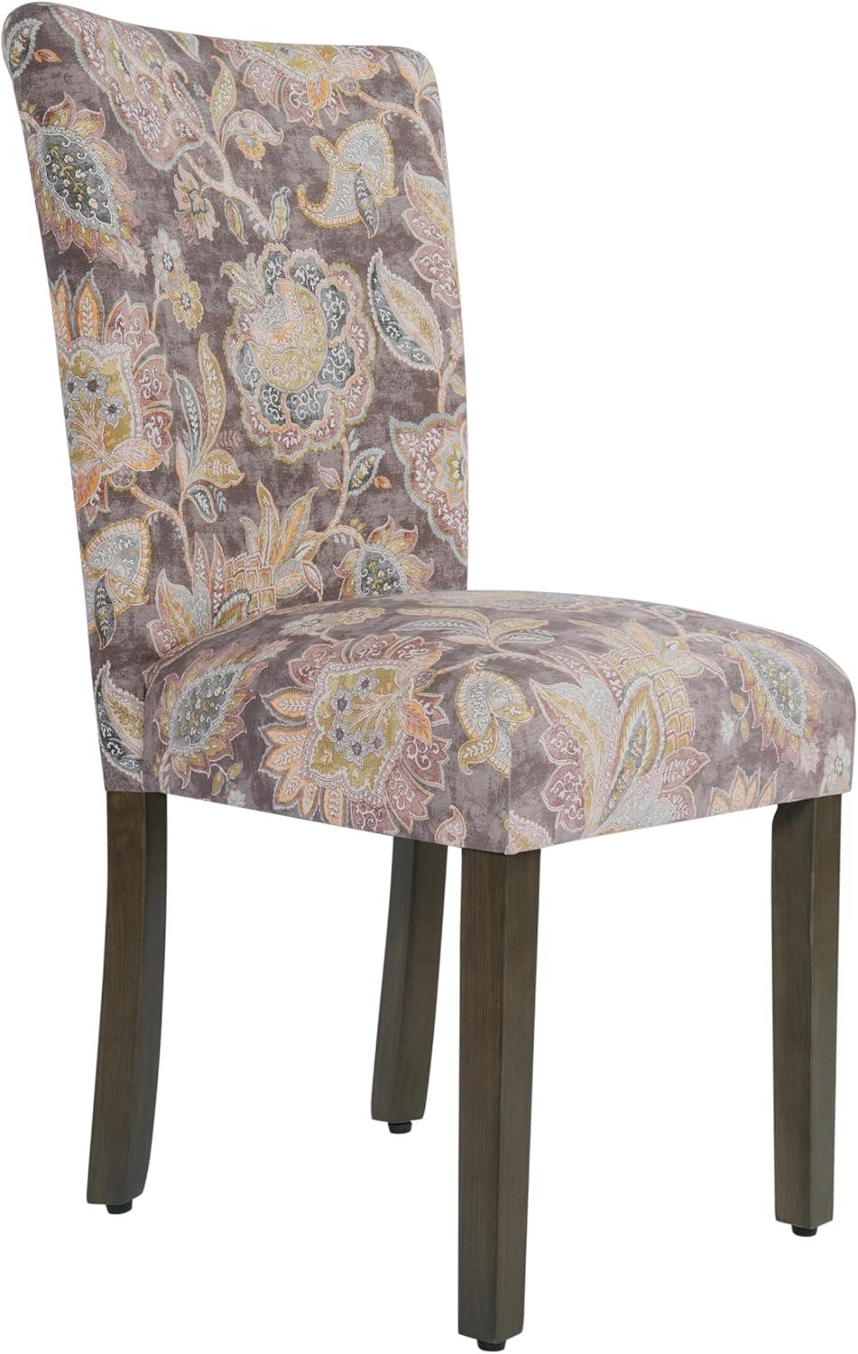 imageHomepop Scalloped Detail Dining ChairUpholstered Parsons Dining Chairs Decorative Home Furniture Cream Textured Woven Set of 2Grey Floral