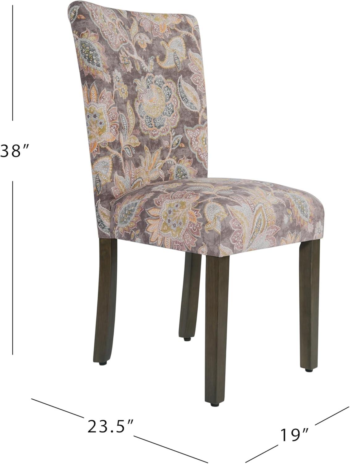 imageHomepop Scalloped Detail Dining ChairUpholstered Parsons Dining Chairs Decorative Home Furniture Cream Textured Woven Set of 2Grey Floral