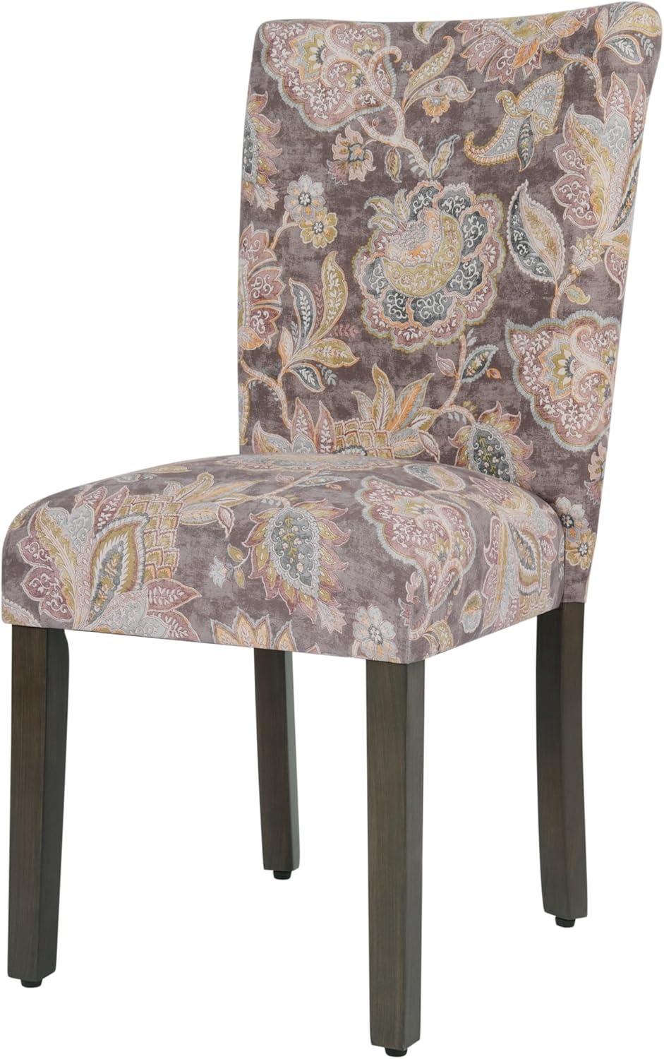 imageHomepop Scalloped Detail Dining ChairUpholstered Parsons Dining Chairs Decorative Home Furniture Cream Textured Woven Set of 2Grey Floral