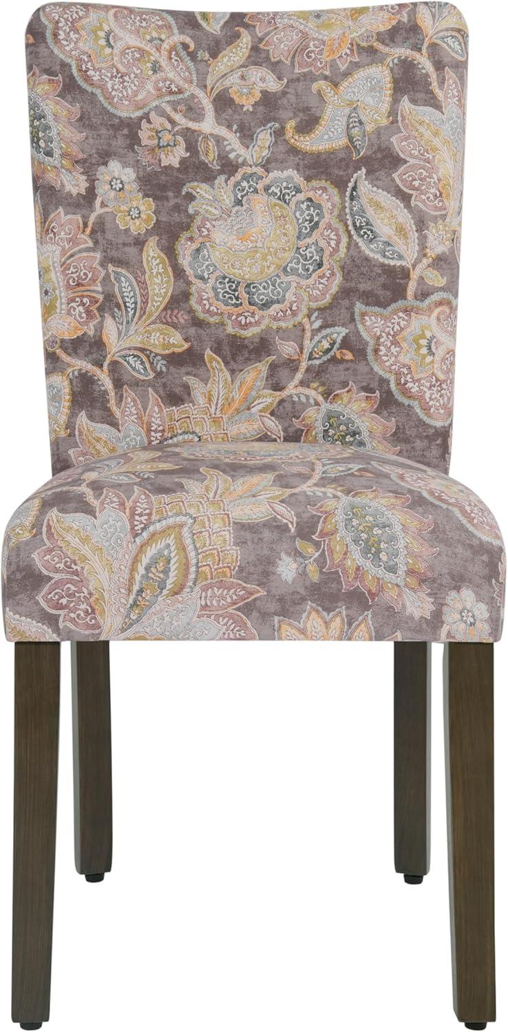 imageHomepop Scalloped Detail Dining ChairUpholstered Parsons Dining Chairs Decorative Home Furniture Cream Textured Woven Set of 2Grey Floral