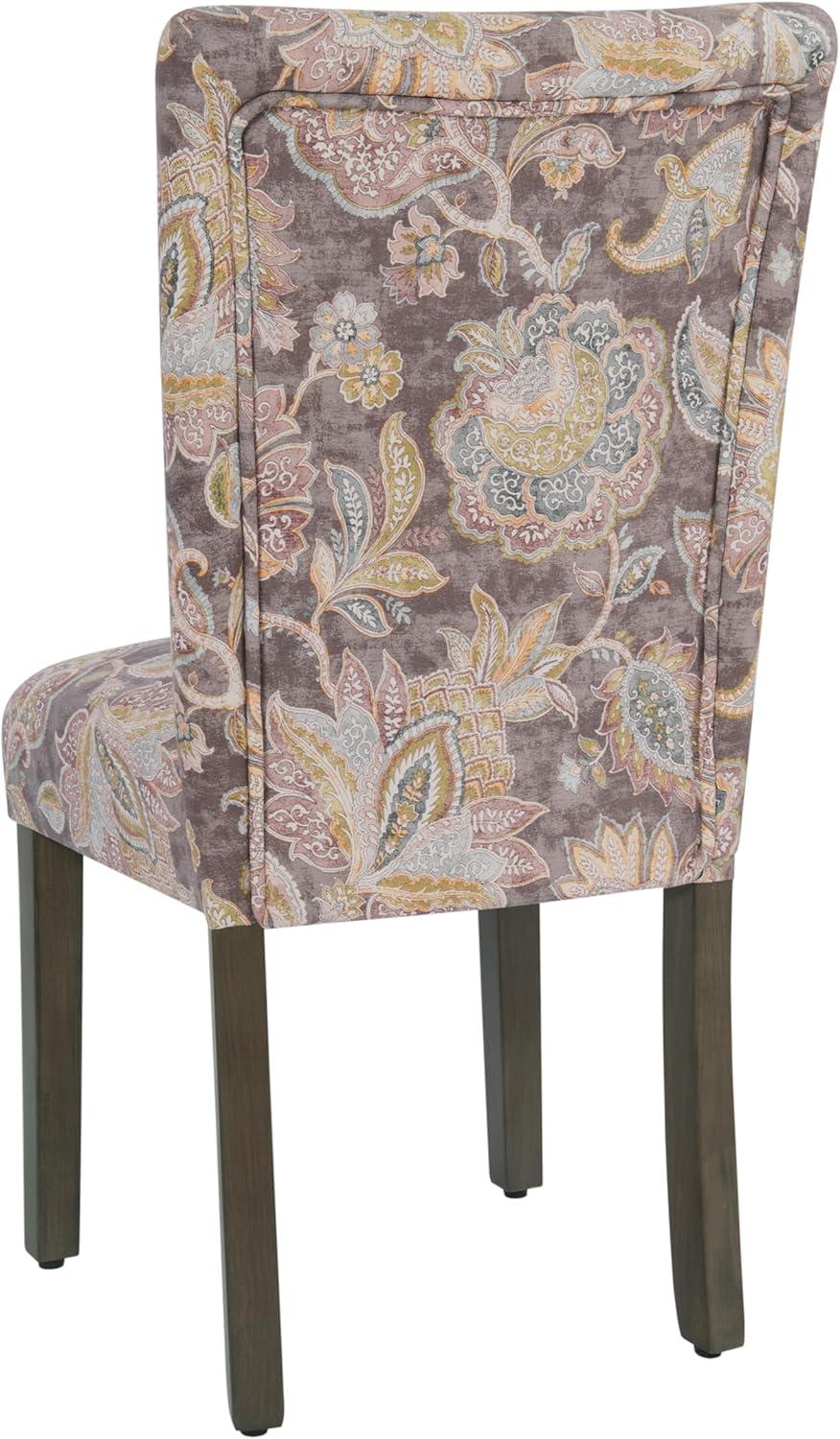 imageHomepop Scalloped Detail Dining ChairUpholstered Parsons Dining Chairs Decorative Home Furniture Cream Textured Woven Set of 2Grey Floral