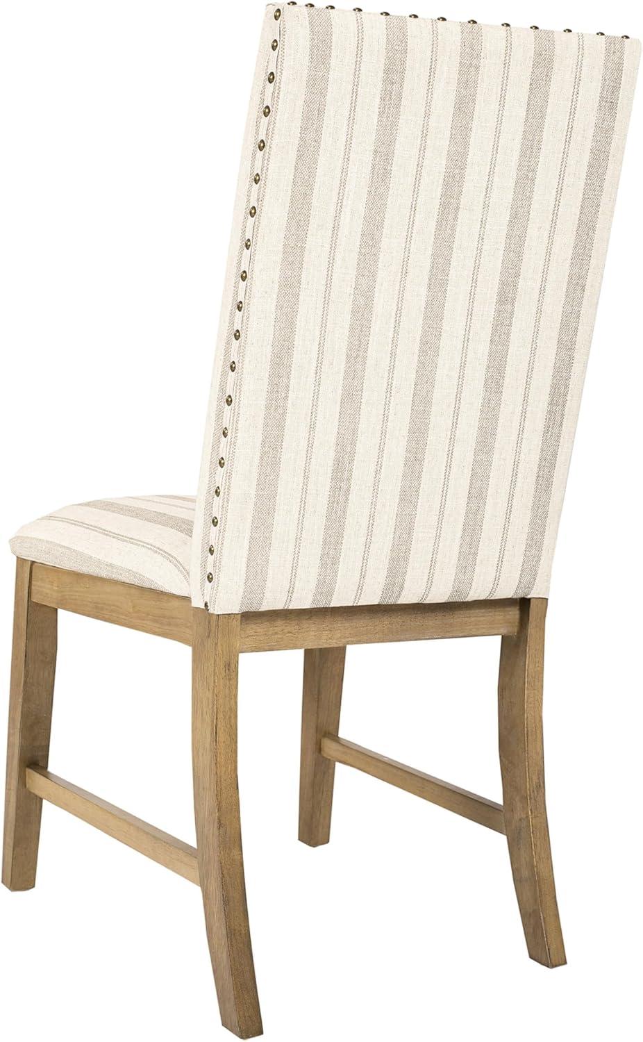 imageHomepop Scalloped Detail Dining ChairUpholstered Parsons Dining Chairs Decorative Home Furniture Cream Textured Woven Set of 2Taupe Stripe Set of 2