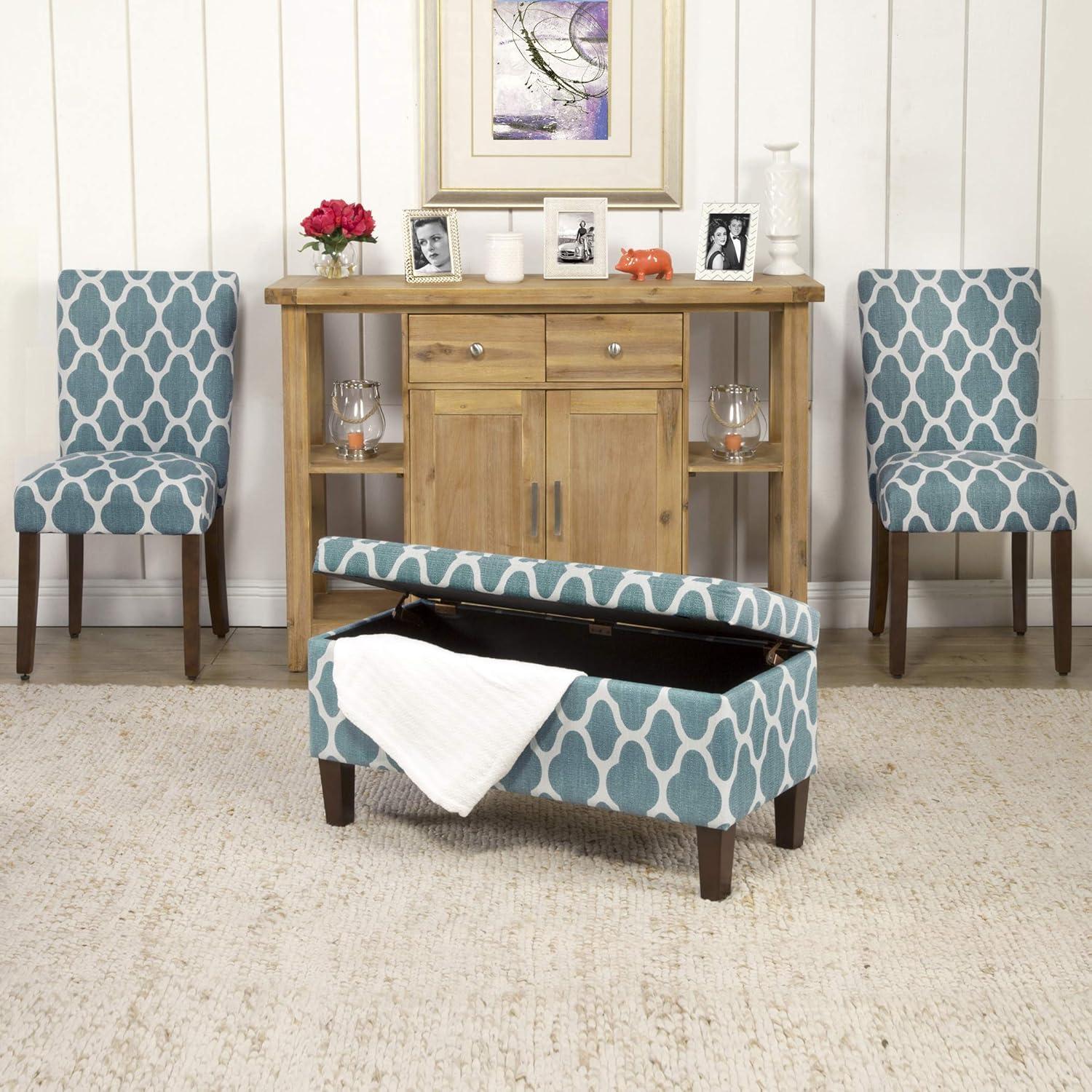 imageHomepop Scalloped Detail Dining ChairUpholstered Parsons Dining Chairs Decorative Home Furniture Cream Textured Woven Set of 2Teal and Cream