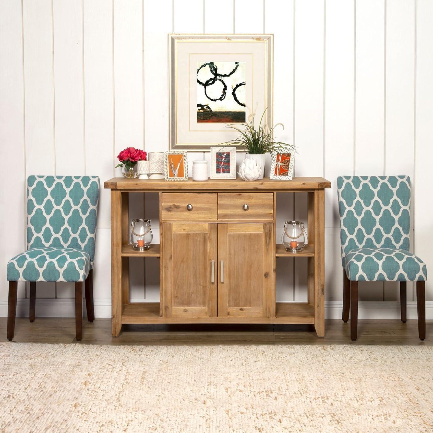 imageHomepop Scalloped Detail Dining ChairUpholstered Parsons Dining Chairs Decorative Home Furniture Cream Textured Woven Set of 2Teal and Cream