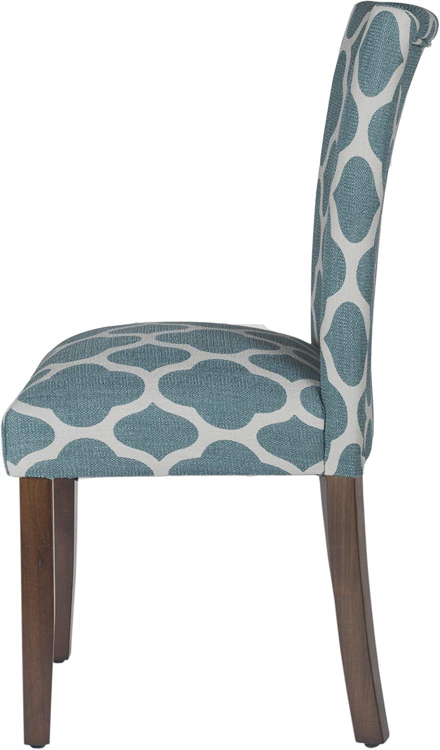 imageHomepop Scalloped Detail Dining ChairUpholstered Parsons Dining Chairs Decorative Home Furniture Cream Textured Woven Set of 2Teal and Cream