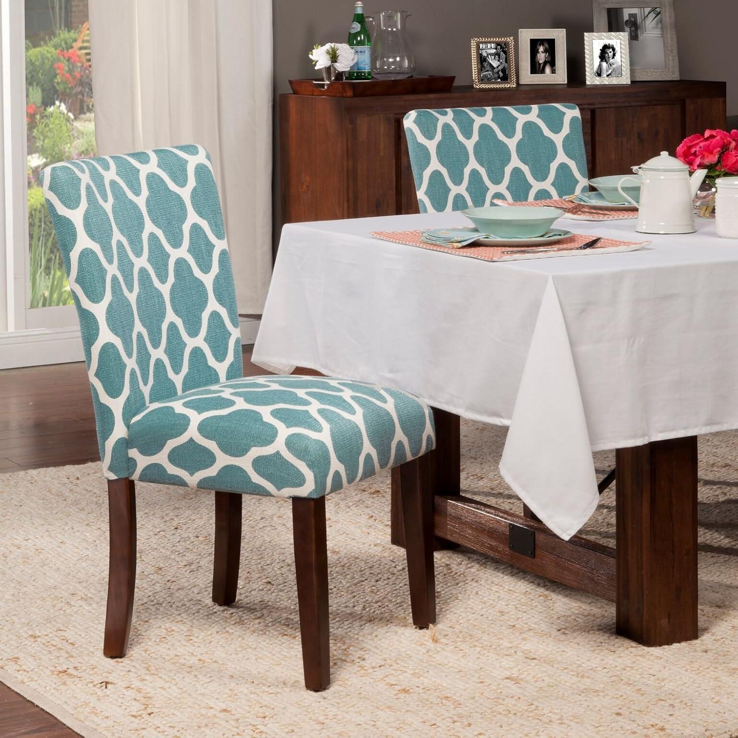 imageHomepop Scalloped Detail Dining ChairUpholstered Parsons Dining Chairs Decorative Home Furniture Cream Textured Woven Set of 2Teal and Cream