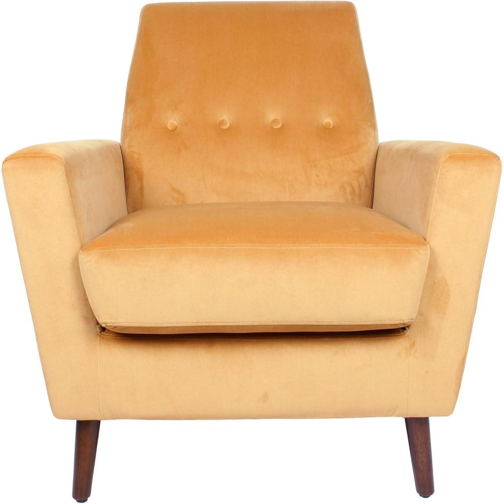 imageHomePop Mid Century Modern Accent Chair with Button Tufting Yellow