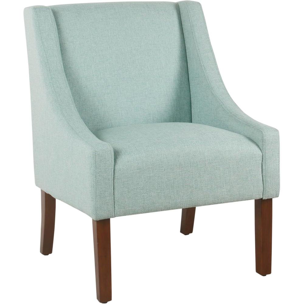 imageHomePop Velvet Swoop Arm Accent Chair Suri BlueAqua