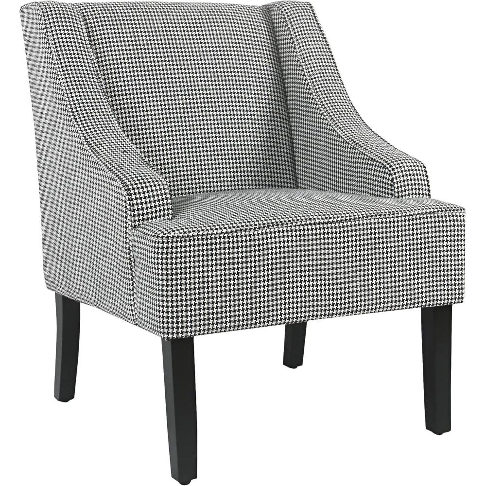 imageHomePop Velvet Swoop Arm Accent Chair Suri BlueBlack and White
