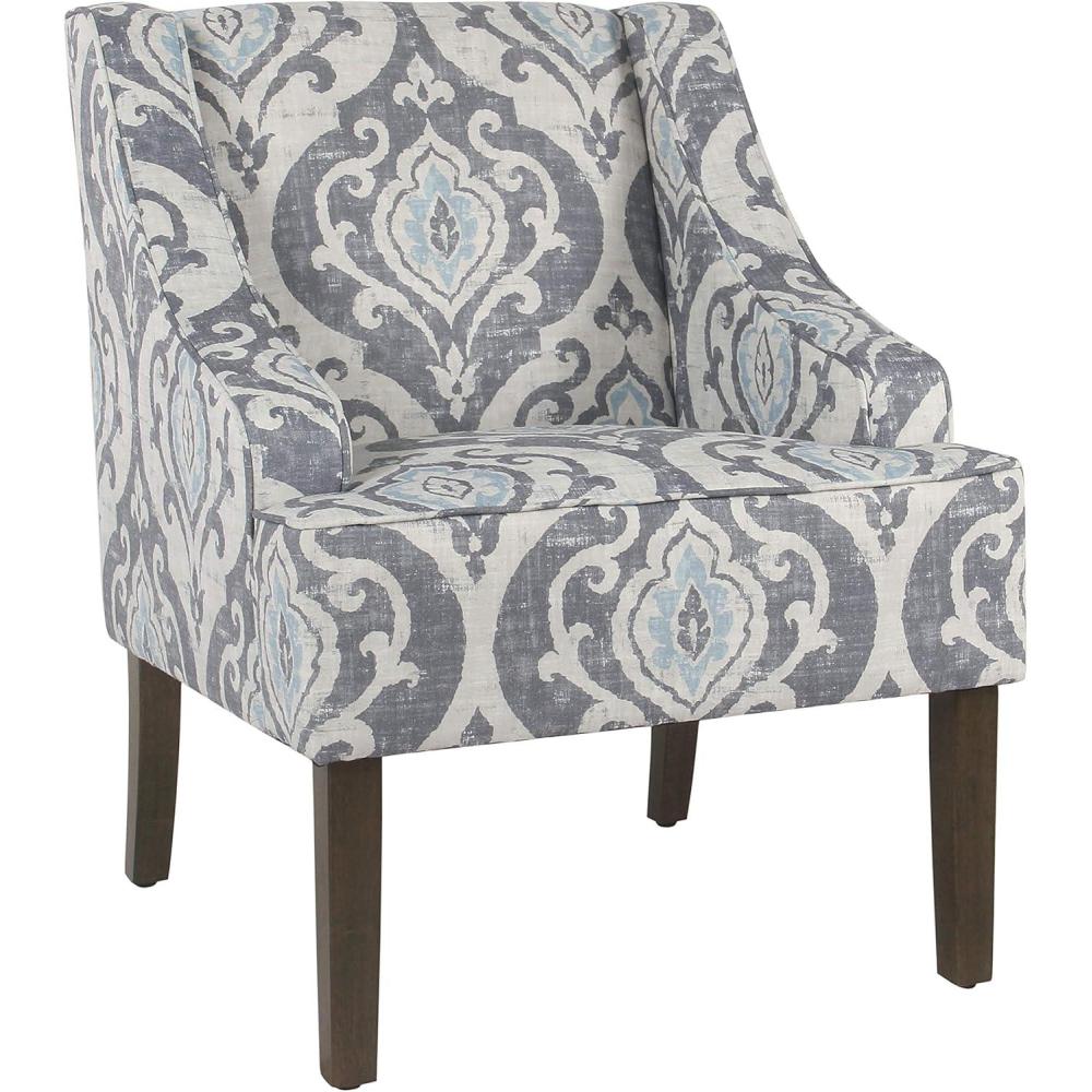 imageHomePop Velvet Swoop Arm Accent Chair Suri BlueBlue