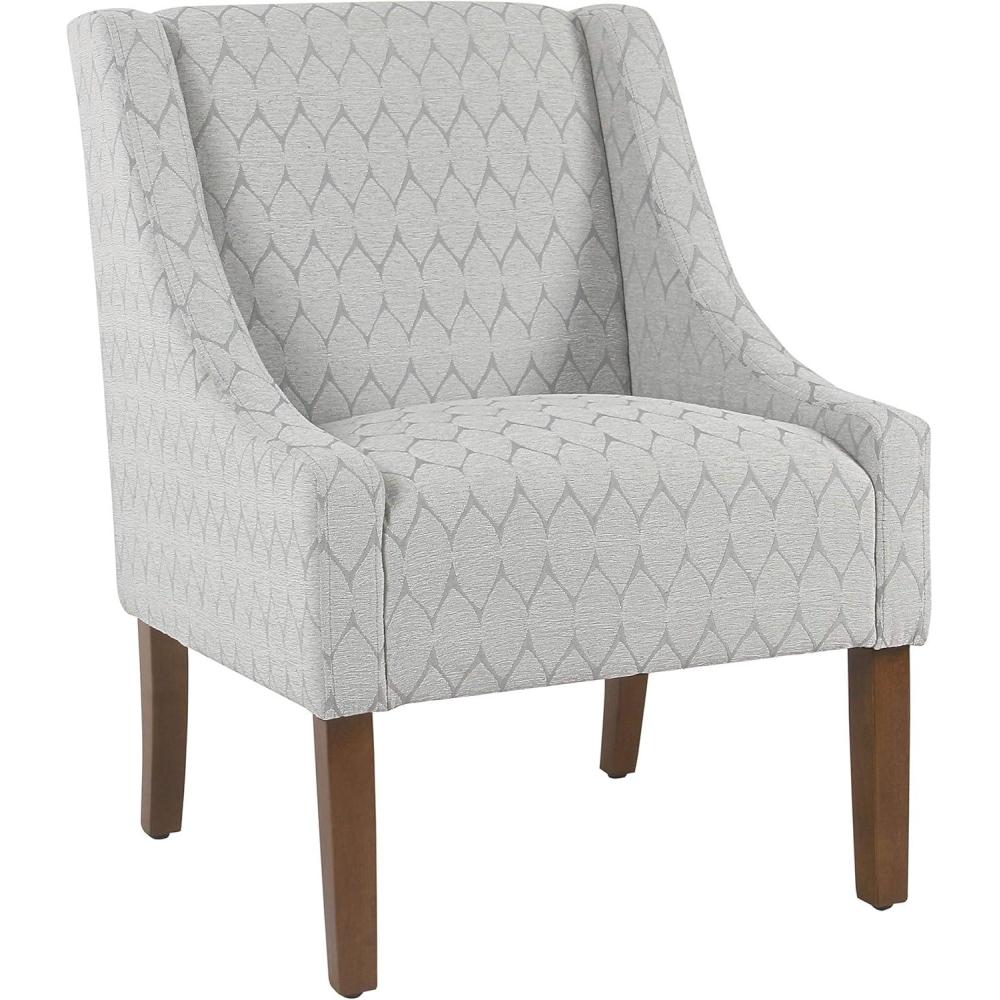 imageHomePop Velvet Swoop Arm Accent Chair Suri BlueGray Leaf