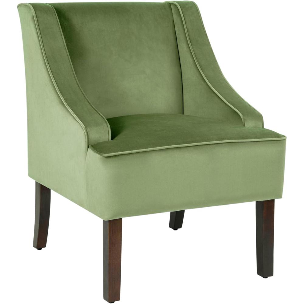 imageHomePop Velvet Swoop Arm Accent Chair Suri BlueGreen Velvet