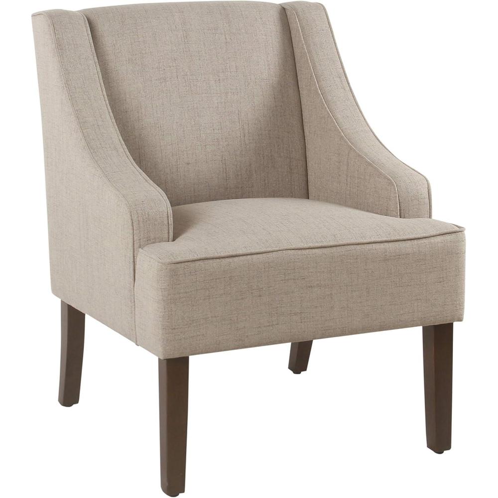 imageHomePop Velvet Swoop Arm Accent Chair Suri BlueLight Tan