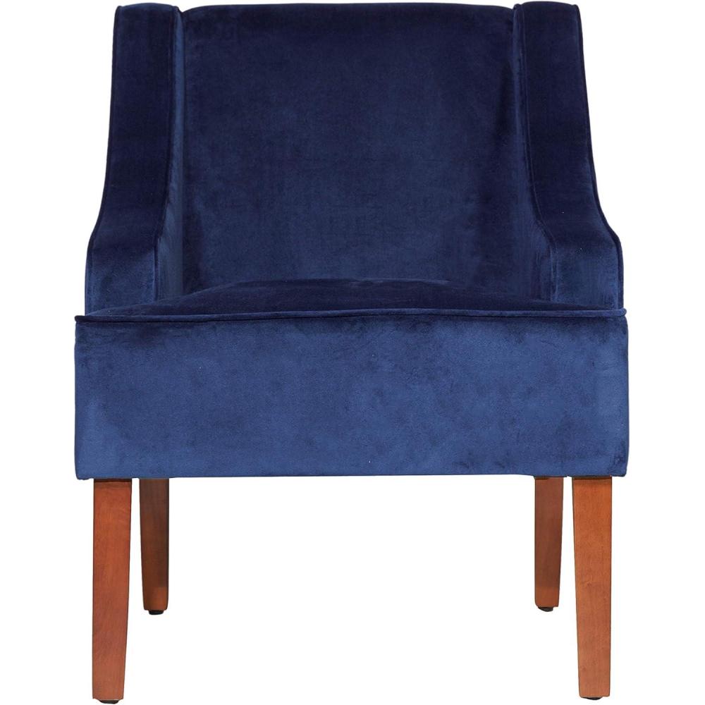 imageHomePop Velvet Swoop Arm Accent Chair Suri BlueMidnight Velvet