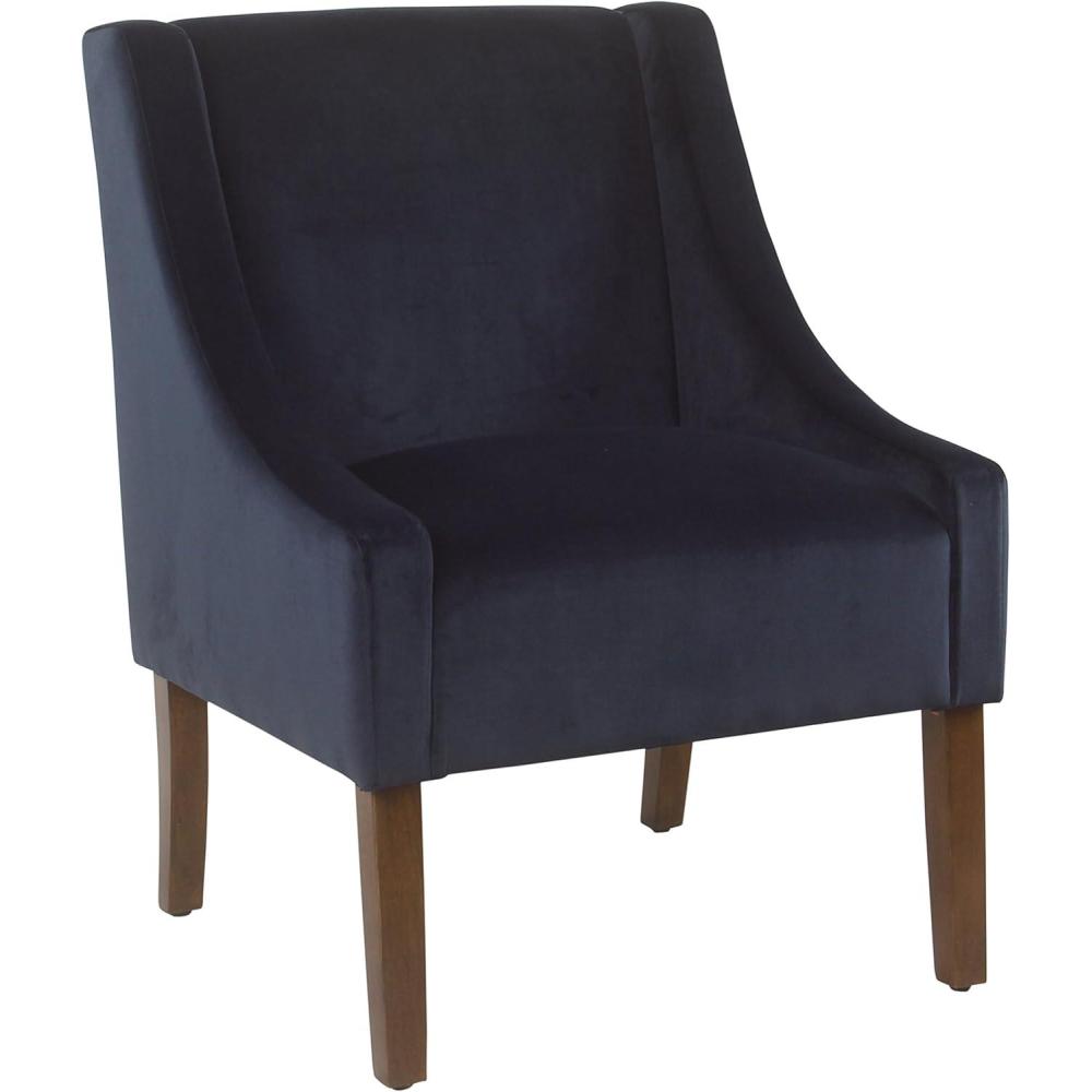 imageHomePop Velvet Swoop Arm Accent Chair Suri BlueNavy