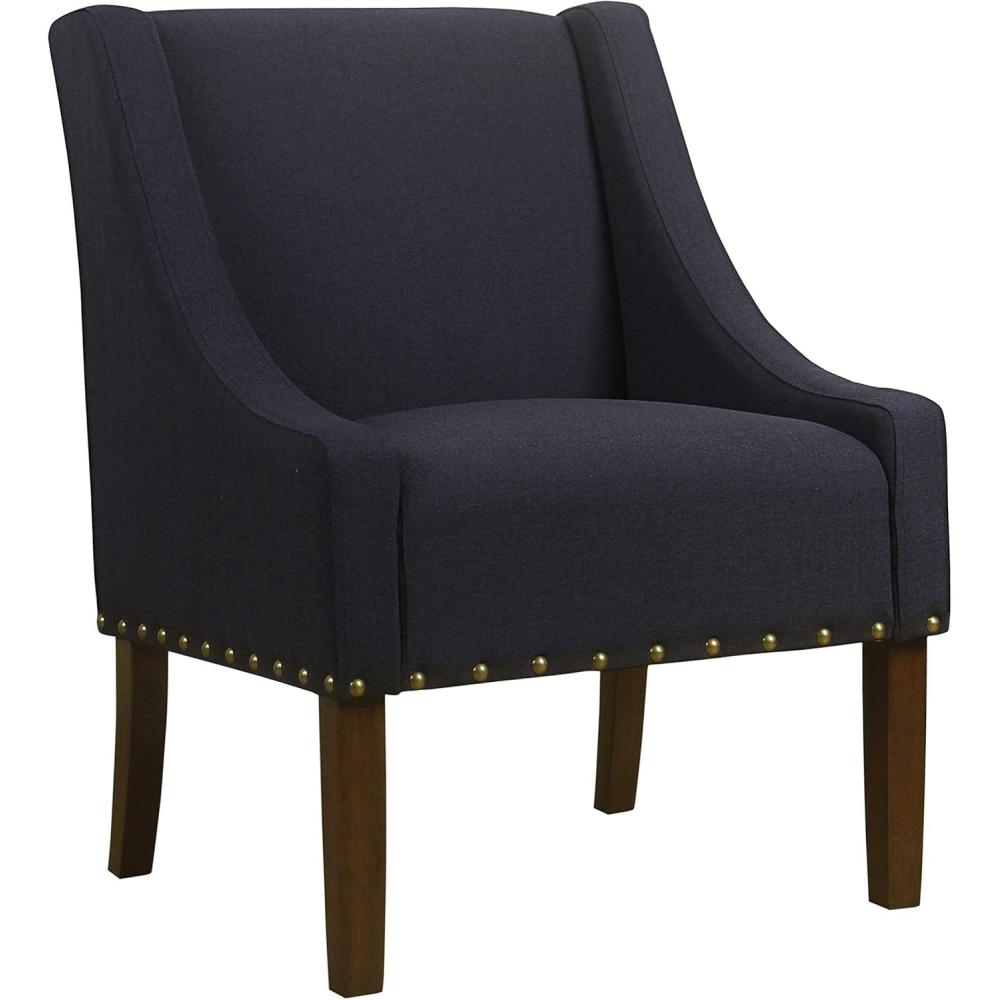 imageHomePop Velvet Swoop Arm Accent Chair Suri BlueNavy Eclipse