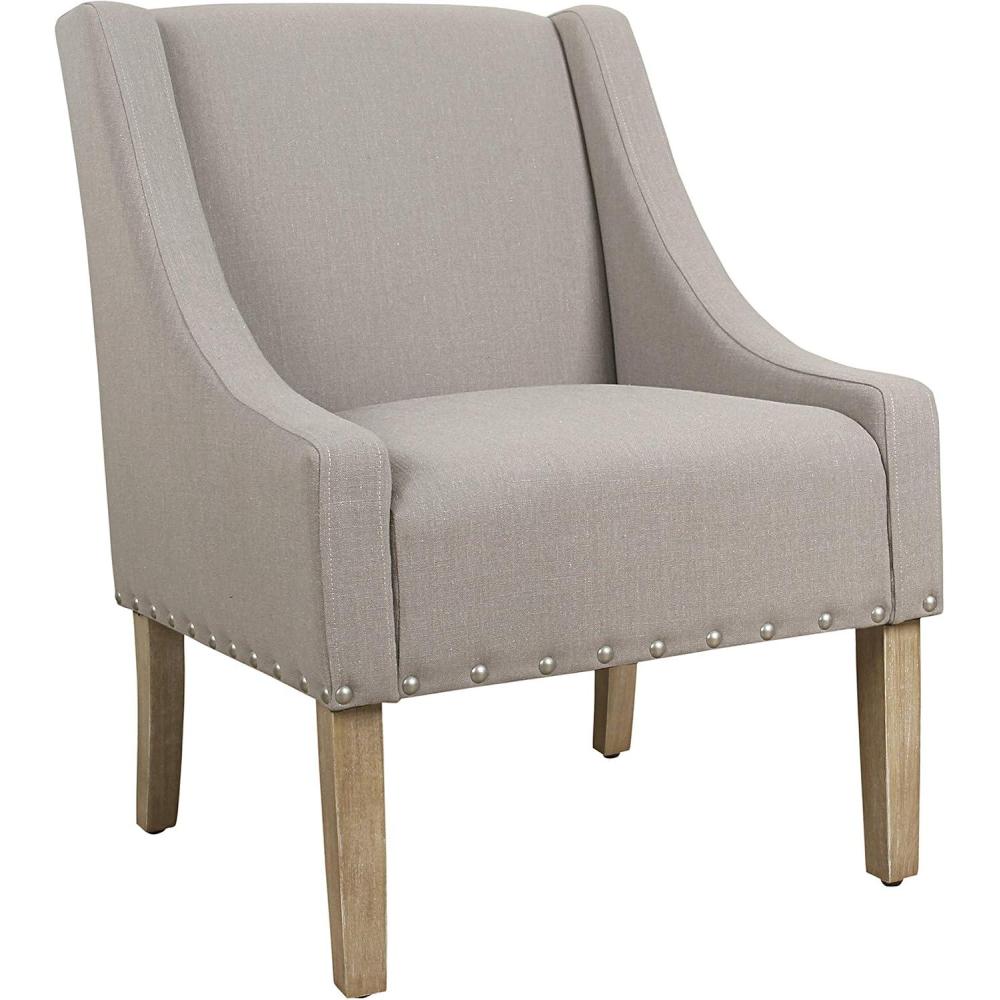 imageHomePop Velvet Swoop Arm Accent Chair Suri BlueSand Dune
