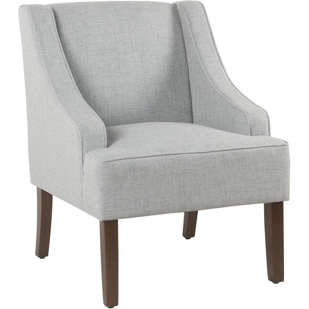 imageHomePop Velvet Swoop Arm Accent Chair Suri BlueSoft Dove Gray
