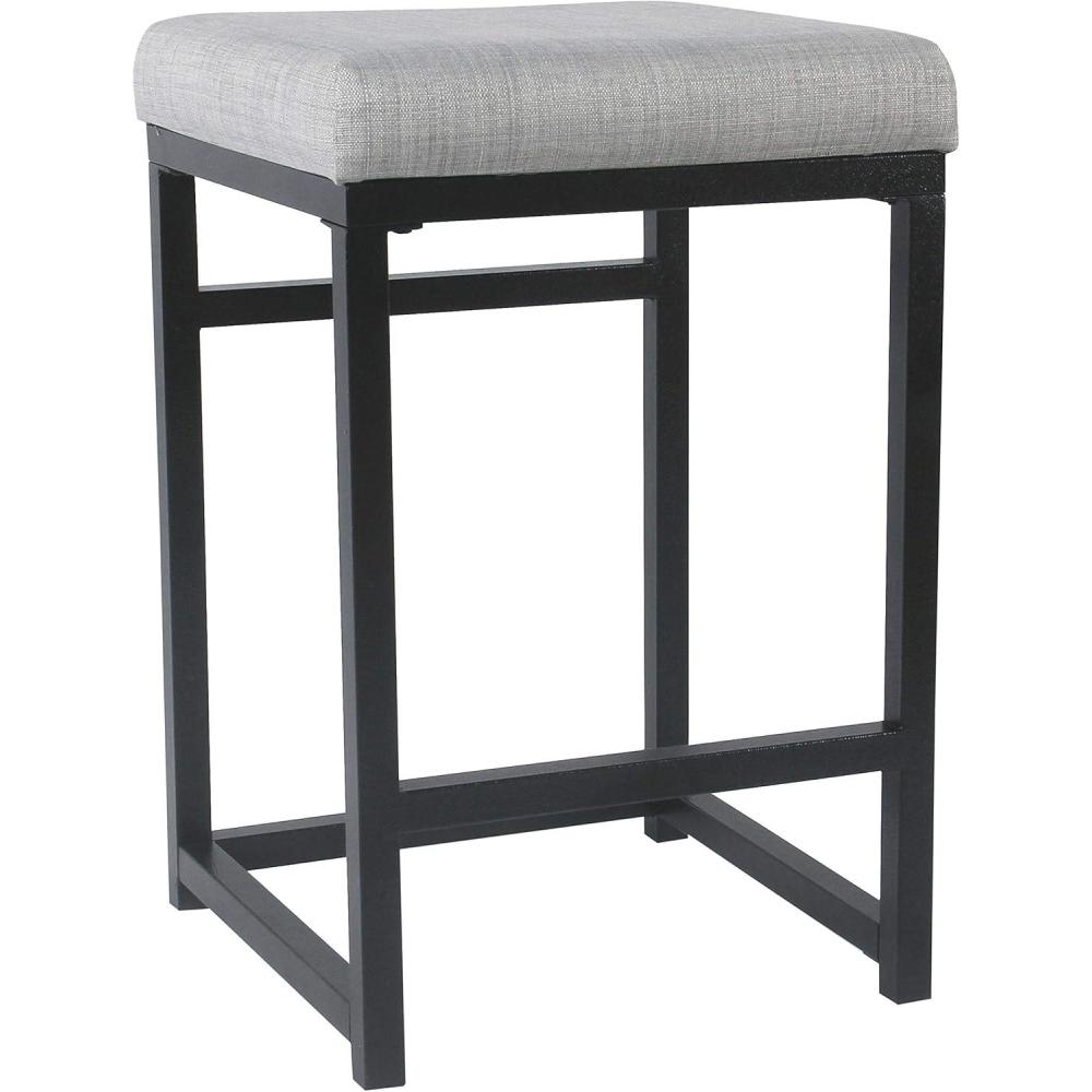 imageHomepop Home Decor  Modern 24Inch Counter Stool  Backless Metal Frame Bar Stools Counter Height  Decorative Home Furniture Brown K765124F1552Light Gray