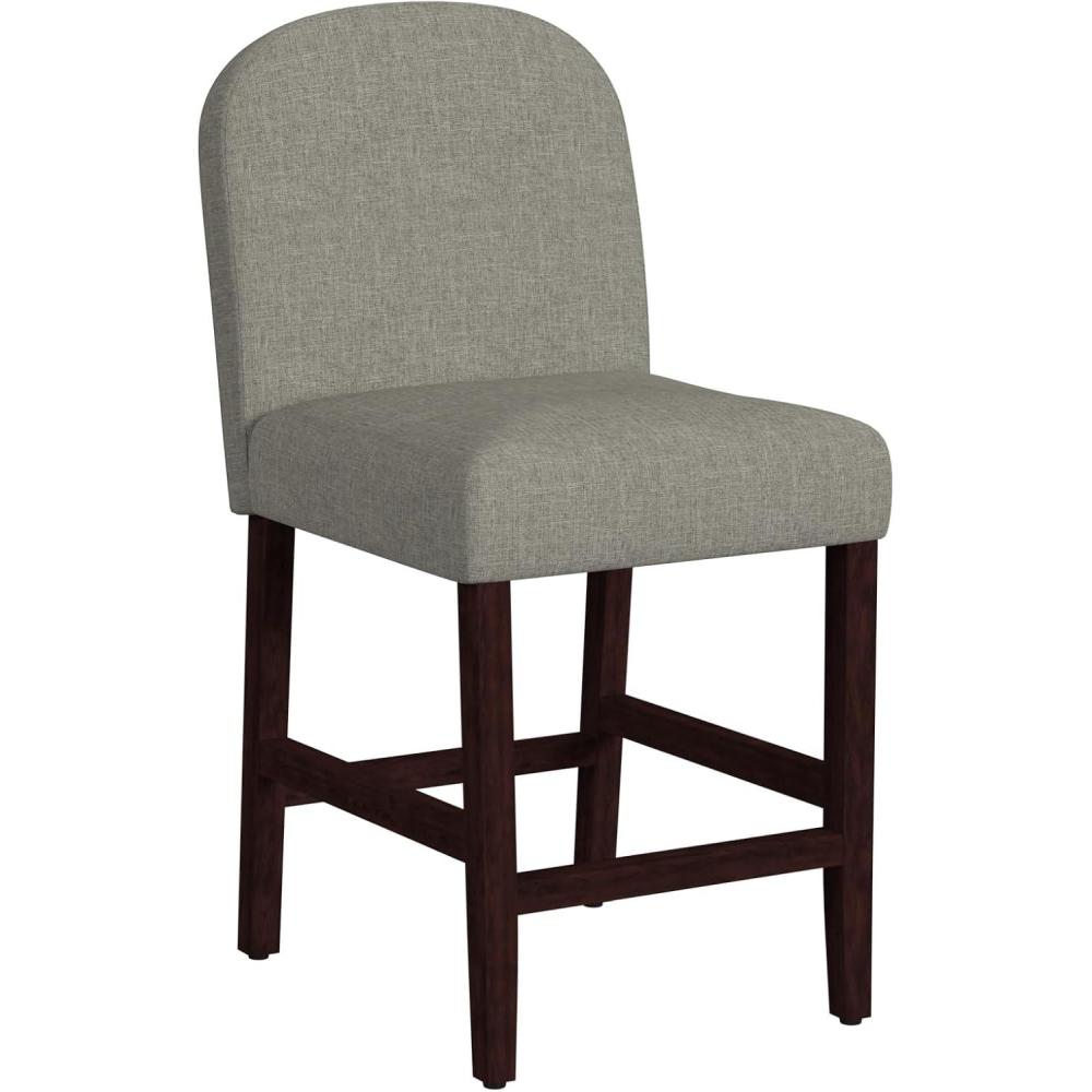 imageHomepop Home Decor Rounded Back Upholstered Counterstool  24 Inch Bar Stools  Decorative Home Furniture Slate Gray Woven