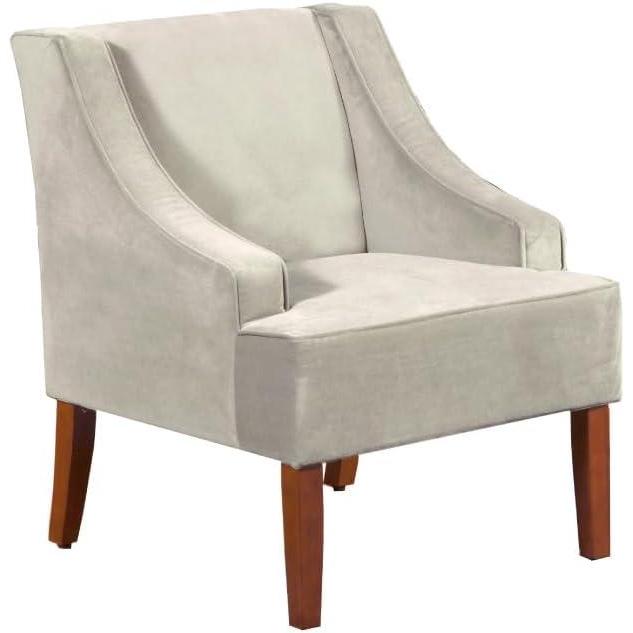 imageHomepop Home Decor Upholstered Classic Swoop Arm Accent Chair Accent Chairs for Living Room amp Bedroom Decorative Home Furniture Blue TrellisVelvet Grey