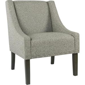 HomePop Velvet Swoop Arm Accent Chair, Suri Blue(Sterling Grey)