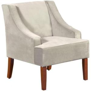HomePop Velvet Swoop Arm Accent Chair, Suri Blue(Velvet Grey)