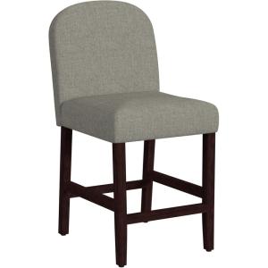 Homepop Home Decor |Rounded Back Upholstered Counterstool | 24 Inch Bar Stools | Decorative Home Furniture, Slate Gray Woven