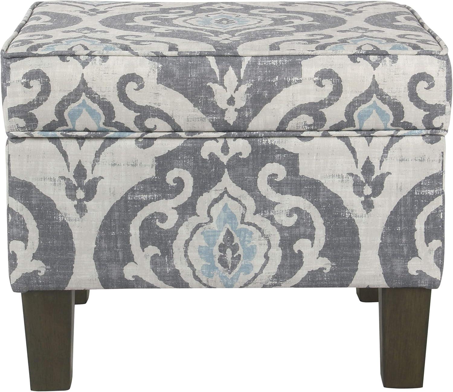 imageHomePop Dinah 24 Storage Ottoman Light Sage Green VelvetBlue Slate