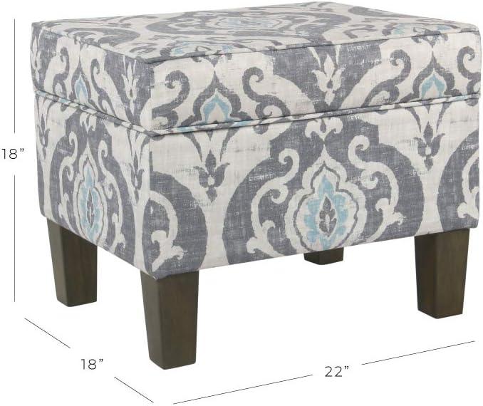 imageHomePop Dinah 24 Storage Ottoman Light Sage Green VelvetBlue Slate